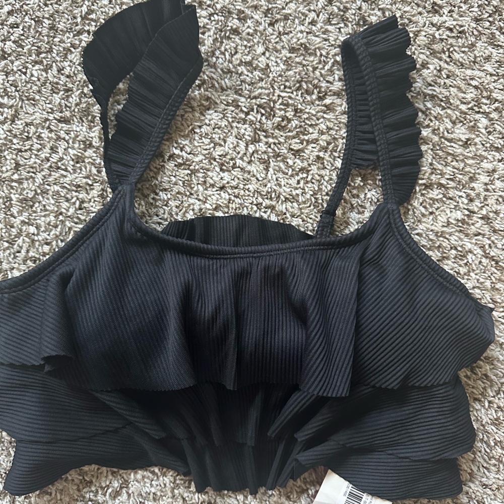 Closet Black Ruffled Top